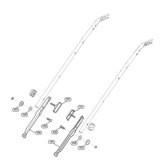 Handle Lower Part-1 for Viking MB 650.0 TK Petrol Lawn Mowers