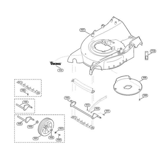 Housing, Front Axle-1 for Viking MB 650.0 V Petrol Lawn Mowers