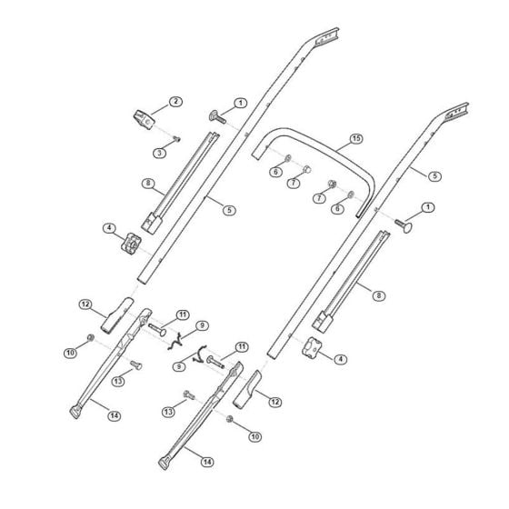 Handle Lower Part for Viking MB 650.0 V Petrol Lawn Mowers