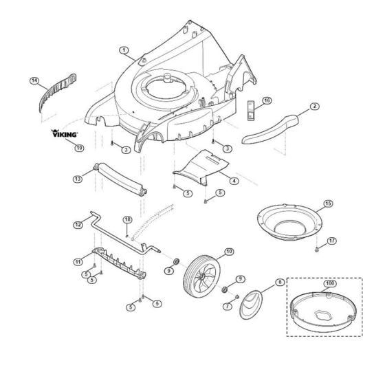 Housing, Front Axle for Viking MB 650.0 VE Petrol Lawn Mowers