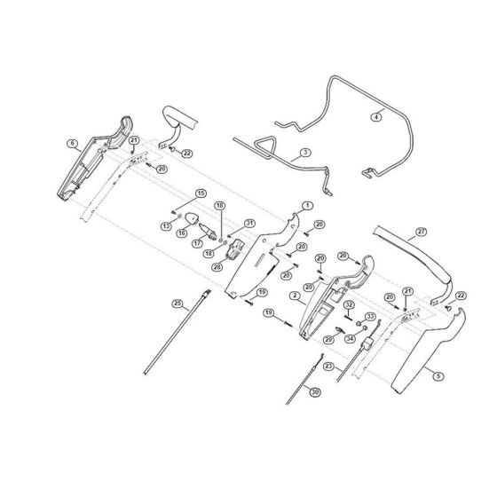 Handle Upper Part for Viking MB 650.0 VM Petrol Lawn Mowers