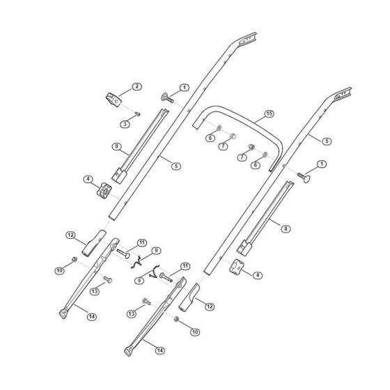 Handle Lower Part for Viking MB 650.0 VM Petrol Lawn Mowers