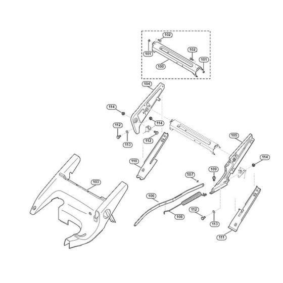 Frame, Height Adjustment for Viking MB 650.0 VR Petrol Lawn Mowers