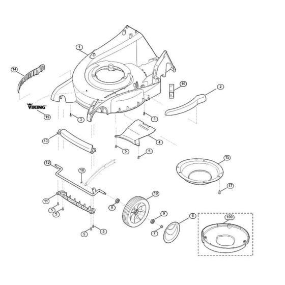 Housing, Front Axle for Viking MB 650.0 VS Petrol Lawn Mowers