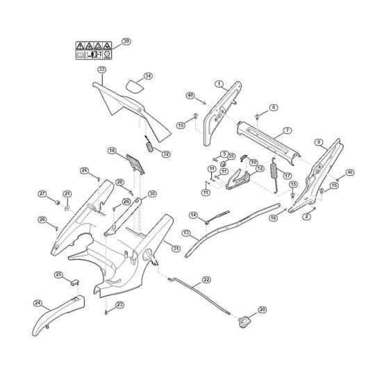 Frame, Height Adjstment for Viking MB 650.1 V Petrol Lawn Mowers