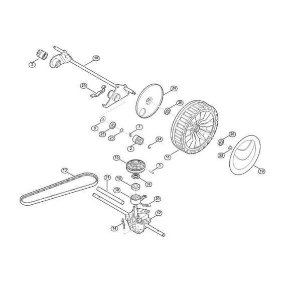 Shaft, Gear Box for Viking MB 650.1 V Petrol Lawn Mowers