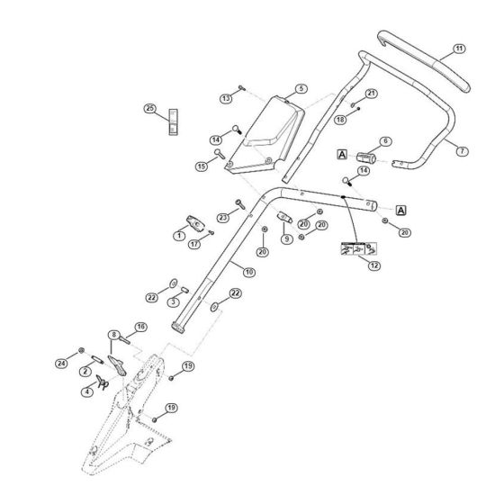 Handle Lower Part for Viking MB 650.3 T Petrol Lawn Mowers