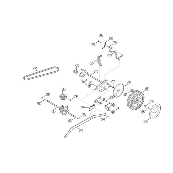 Shaft, Gear Box for Viking MB 650.3 T Petrol Lawn Mowers