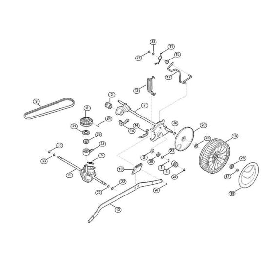 Shaft, Gear Box for Viking MB 650.3 V Petrol Lawn Mowers