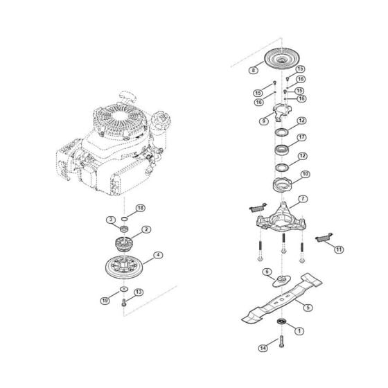 Blade, Blade Clutch for Viking MB 650.3 VS Petrol Lawn Mowers