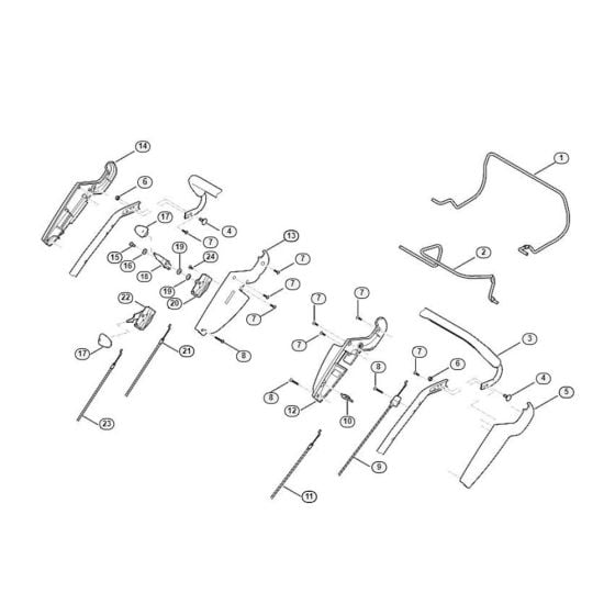 Handle Upper Part for Viking MB 655.0 GM Petrol Lawn Mowers