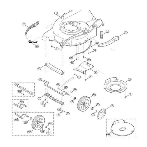 Housing, Front Axle for Viking MB 655.0 GM Petrol Lawn Mowers