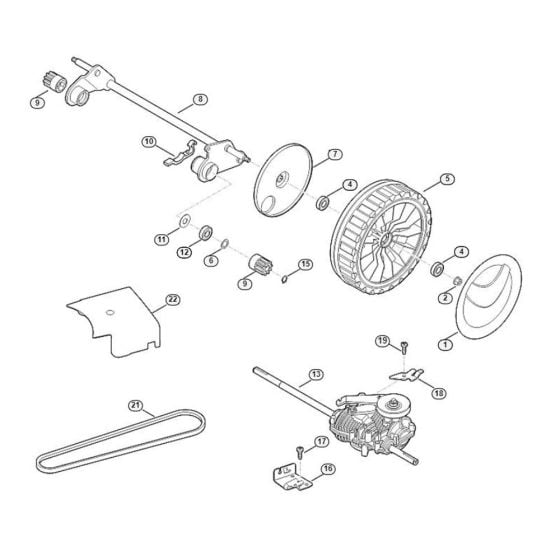 Shaft, Drive for Viking MB 655.0 GQ Petrol Lawn Mowers