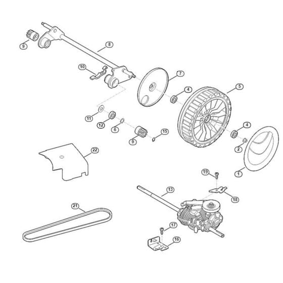 Shaft, Drive for Viking MB 655.0 GS Petrol Lawn Mowers