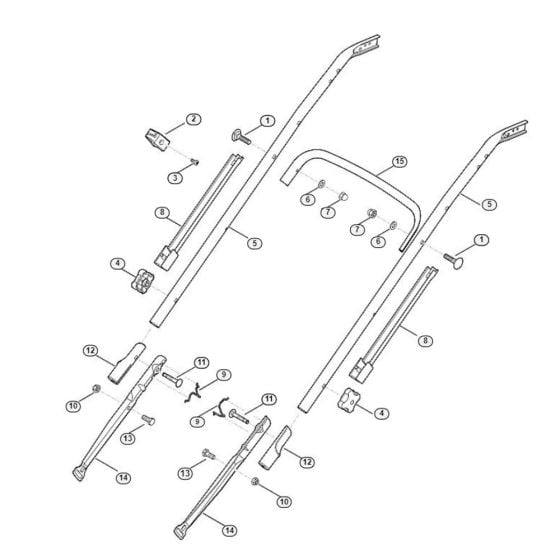 Handle Lower Part MB 655.0 KS for Viking MB 655.0 KS Petrol Lawn Mowers