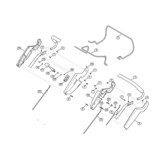 Handle Upper Part for Viking MB 655.1 G Petrol Lawn Mowers