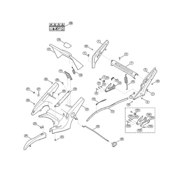 Frame, Height Adjustment for Viking MB 655.1 G Petrol Lawn Mowers