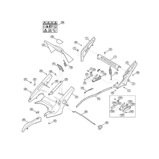 Frame, Height Adjustment for Viking MB 655.1 GS Petrol Lawn Mowers