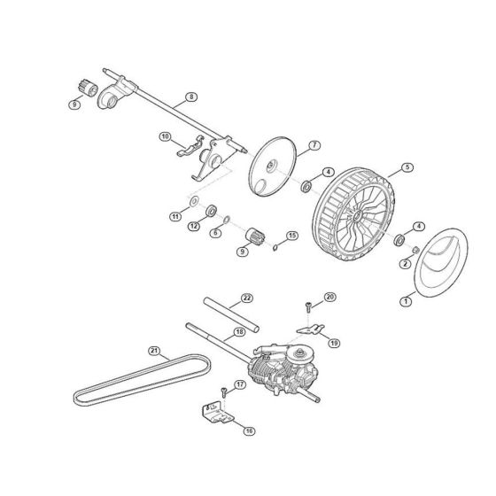 Shaft, Drive for Viking MB 655.1 GS Petrol Lawn Mowers