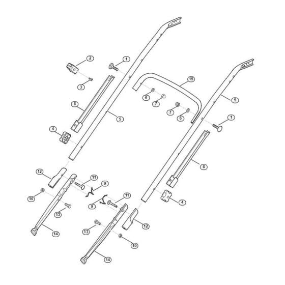 Handle Lower Part for Viking MB 655.1 RS Petrol Lawn Mowers