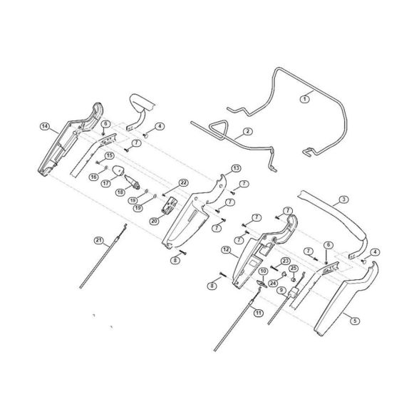 Handle Upper Part for Viking MB 655.1 V Petrol Lawn Mowers