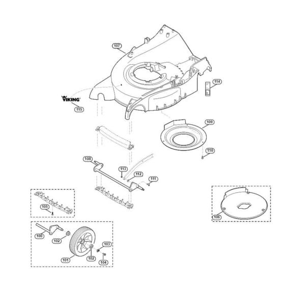 Housing, Front Axle-1 for Viking MB 655.1 VM Petrol Lawn Mowers