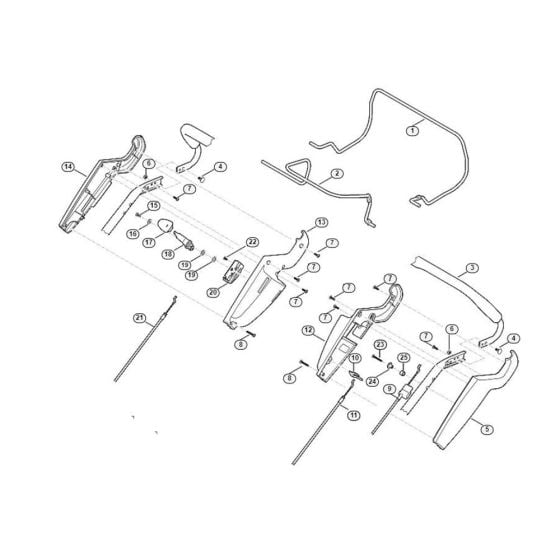 Handle Upper Part for Viking MB 655.1 VR Petrol Lawn Mowers