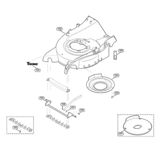 Housing Front Axle-1 for Viking MB 655.1 VR Petrol Lawn Mowers