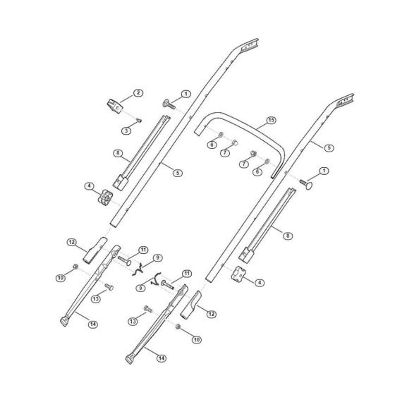 Handle Lower Part for Viking MB 655.1 VR Petrol Lawn Mowers