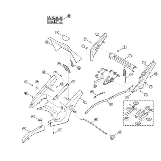 Frame, Height Adjustment for Viking MB 655.1 VR Petrol Lawn Mowers