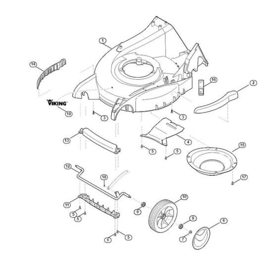 Housing Front Axle for Viking MB 655.1 VS Petrol Lawn Mowers