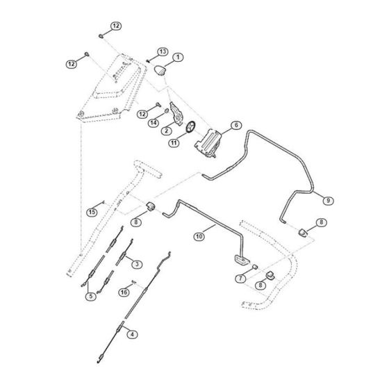 Handle Upper Part for Viking MB 655.3 V Petrol Lawn Mowers