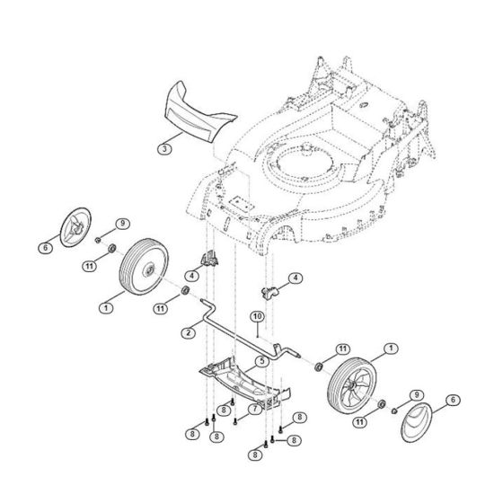 Front Axle for Viking MB 655.3 V Petrol Lawn Mowers