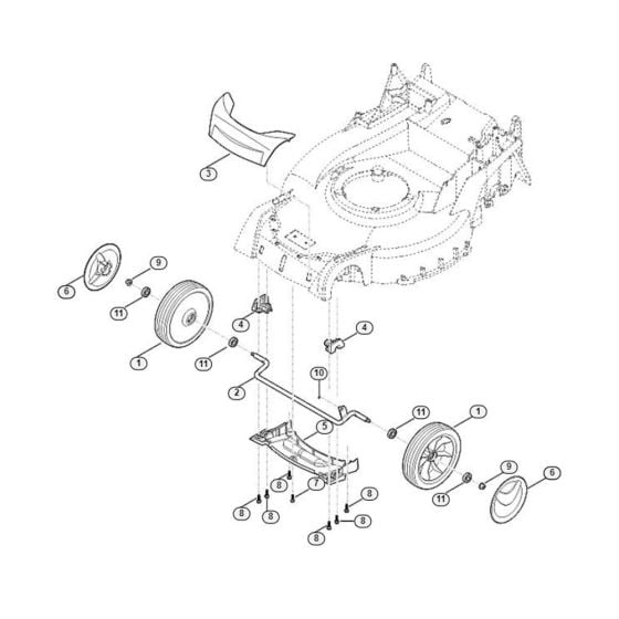 Front Axle, Cover for Viking MB 655.3 VS Petrol Lawn Mowers