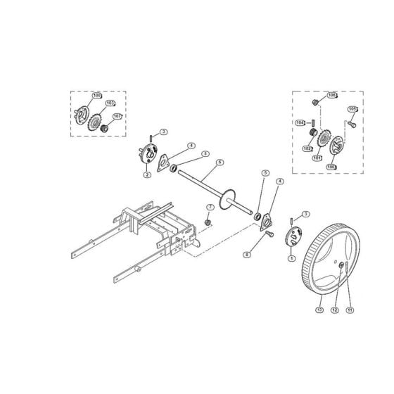 Wheels Back for Viking MB 6 RC Petrol Lawn Mowers