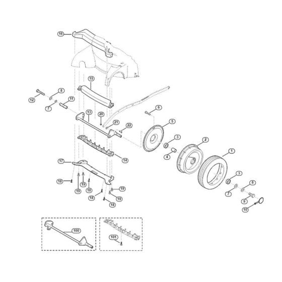 Front Axle for Viking MB 750.0 GK Petrol Lawn Mowers