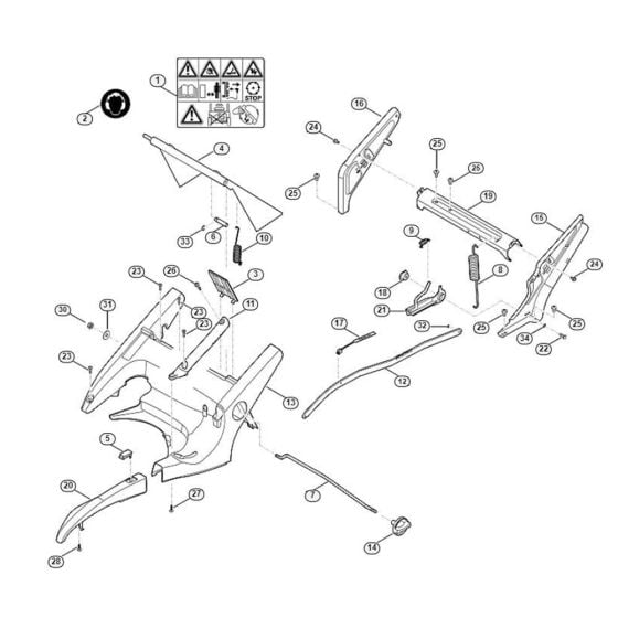 Frame, Height Adjustment for Viking MB 750.2 KS Petrol Lawn Mowers