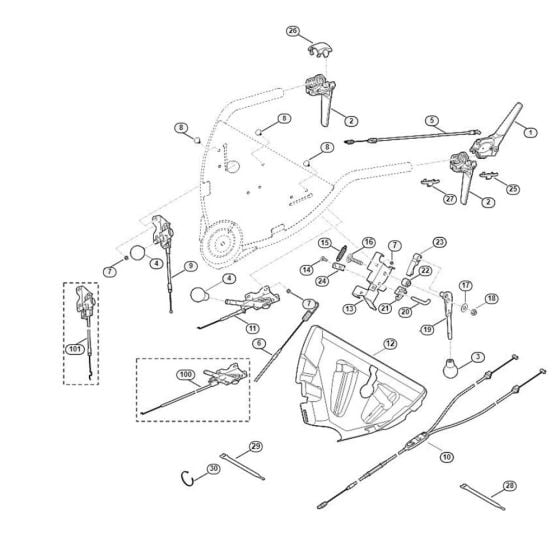 Handle Upper Part for Viking MB 755.1 KS Petrol Lawn Mowers