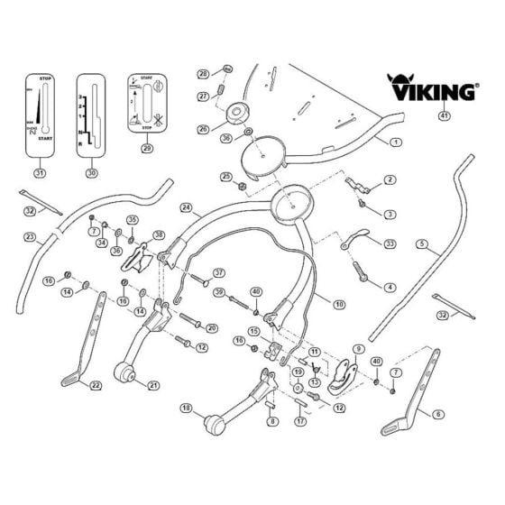 Handle for Viking MB 858.0 Petrol Lawn Mowers