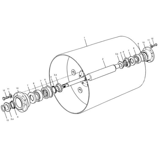 Drum for Benford Terex Mecalac MBR71 Roller