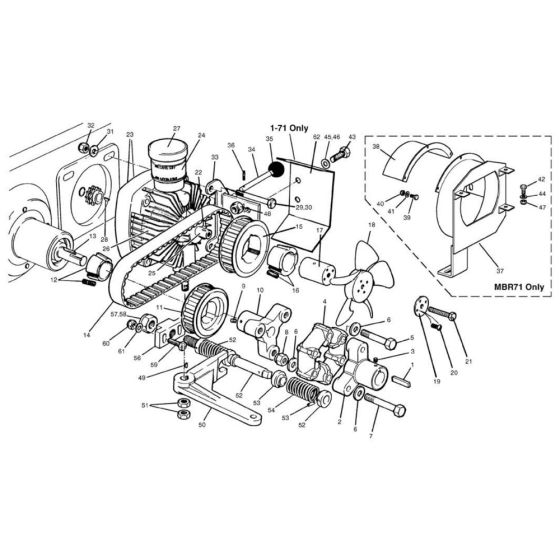 Engine Drive and Hydraulic Motor for Benford Terex Mecalac MBR71 Roller