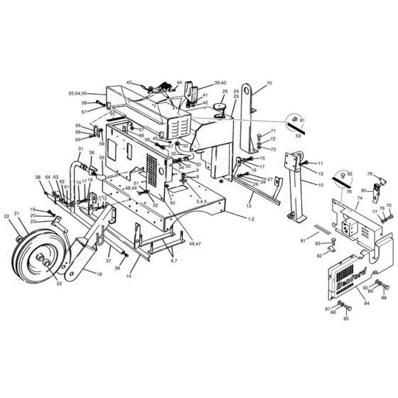 MBR Water Tank and Main Frame Fittings for Benford Terex Mecalac MBR71 Roller