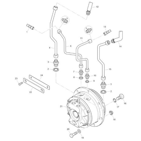 Hydraulics, Drive Motor & Hoses for Mecalac MBR71 HD Pedestrian Roller