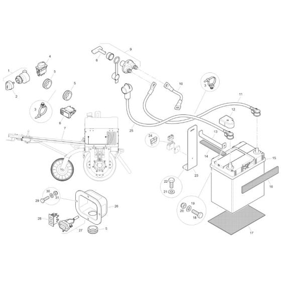 Electrics for Mecalac MBR71 HD Pedestrian Roller