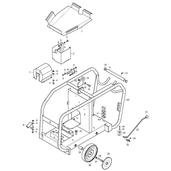 Frame Assembly for Nilfisk MC 10P-1100/870 400/3/50 Pressure Washer