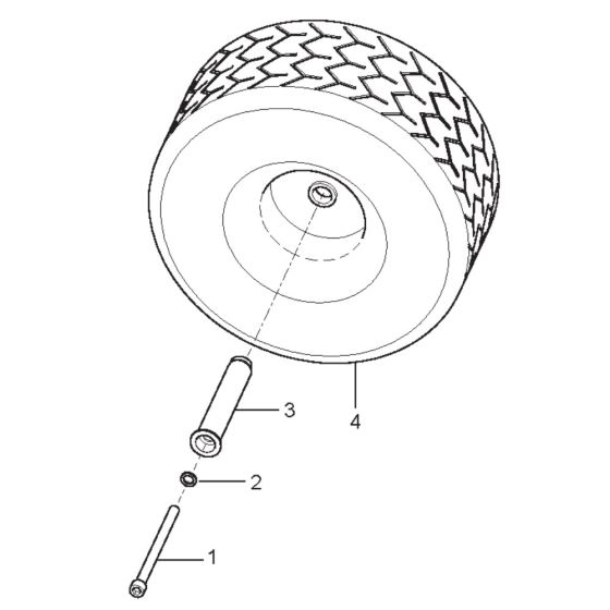 Wheel Assembly for Nilfisk MC 10P-1100/870 400/3/50 Pressure Washer