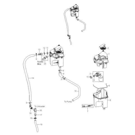 Water Break Tank Assembly for Nilfisk MC 10P-500/1680 440/3/60 Pressure Washer