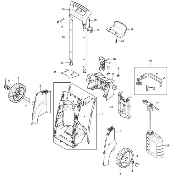 Back Assembly for Nilfisk MC 2C-140/610 XT Presure Washer