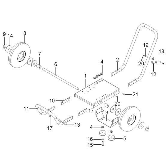 Chassis Assembly for Nilfisk MC 2C-180/700 PE Pressure Washer