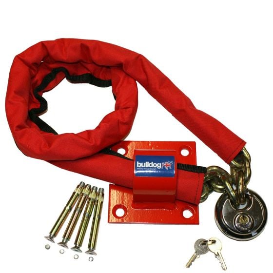 Bulldog MC30 1.5M High Security Chain - 70mm Disc Padlock and Ground Anchor